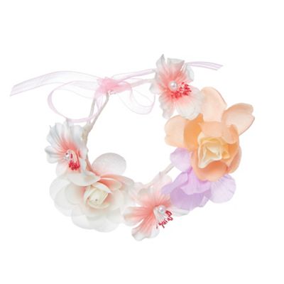 Girls' pink floral bracelet
